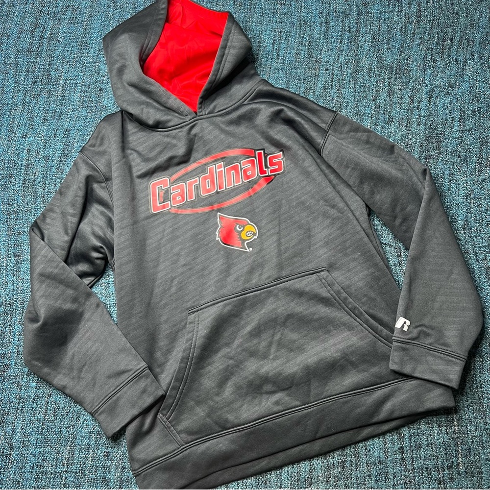 Russell Arizona Cardinals Youth Pullover Hoodie in Gray Red Youth Size L/XL